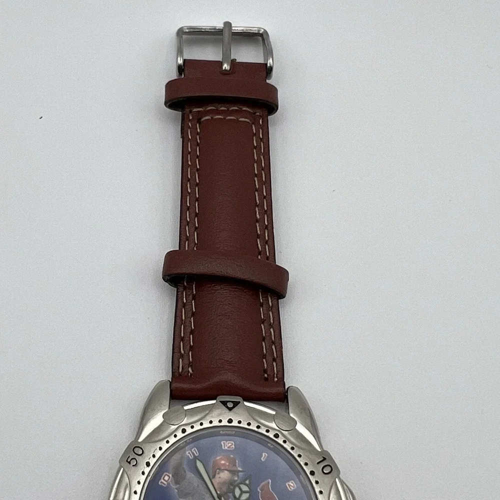 Mark McGwire Home Run Hero Wrist Watch Brown Leather Band Baseball Collectible